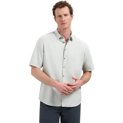No Excess Shirt short sleeve with linen dusty green