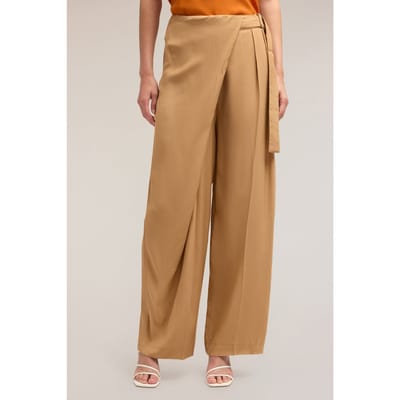 Motivi Viscose Sarong Trousers Beige Size: 32 | Wide-Leg & Flared Pants Outlet | Dames | Beige
