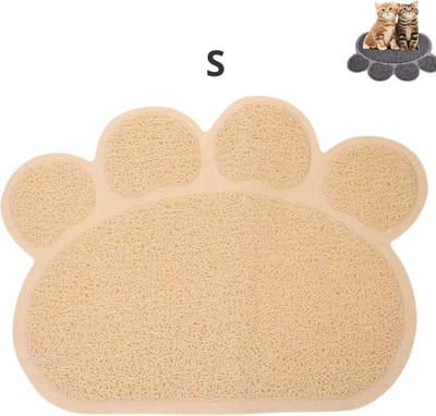 Livano Kattenbak Mat - Katten Mat - Grit Opvanger - Schoonloopmat Kattenbak - Kattenbak Uitloopmat - Kattenbak Matje - Cat Litter Mat - Kattengrit - Beige - Maat S