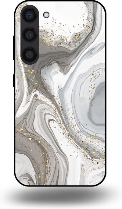 Smartphonica Telefoonhoesje geschikt voor Samsung Galaxy S23 Plus met marmer opdruk - TPU backcover case marble design - Zilver geschikt voor Samsung Galaxy S23 Plus
