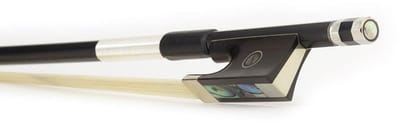 ELS FBV-25/34 vioolstrijkstok, 3/4, carbon, zwart, rond, ebben slof, parijs oog, nikkelen montuur