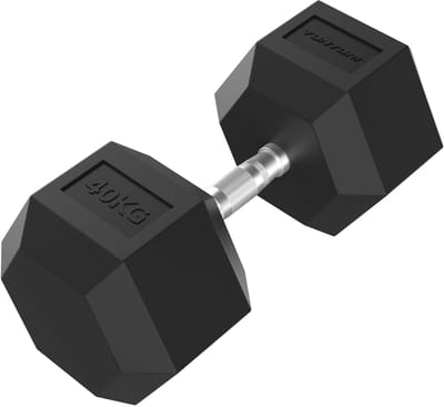 Tunturi Platinum Hexa Dumbbell - Rubber - 1x 40g - Zwart