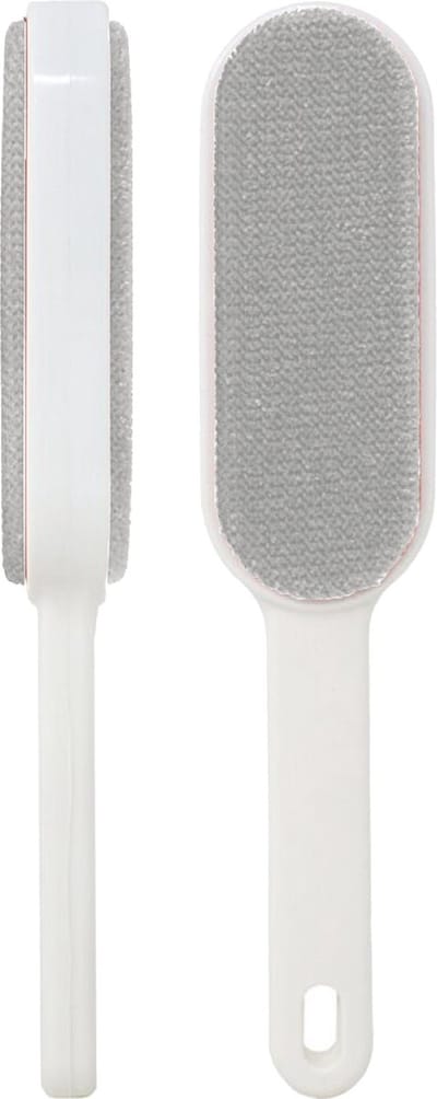 Concorde Kledingborstel - 24 cm - wit/grijs - ontpluizer - pluizen verwijderen - kleding en meubels