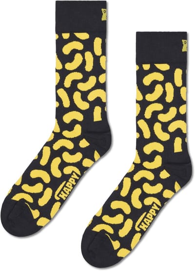 Happy Socks Cheese Doodles Sock - unisex sokken - zwart - Unisex - Maat: 41 - 46