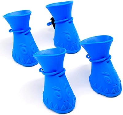 Waterdichte hondenlaarzen, zachte en antislip schoenen voor huisdieren, 4-delige set, ideaal voor katten en honden, maat 8.6 x 7.5 x 5.5 cm