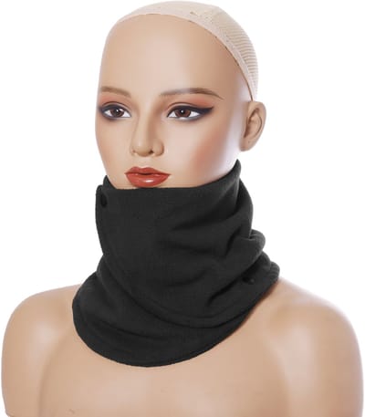 Nekwarmer met drukknopen – Neksjaal – Wintersjaa – Winddicht - Voor Scooter, Fiets Etc. - Col Sjaal - Dames / Heren - One Size - Zwart - LOUZIR