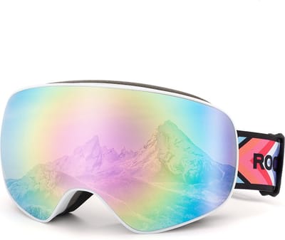 Rockbros - Skibril Dames - Wit - Anti-Fog Dubbele Lens - UV400 Bescherming - One Size