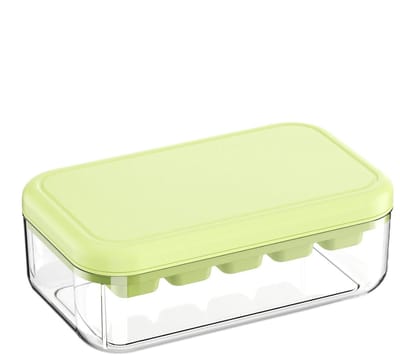 IJslade met Opvangbak - IJsmaker met Deksel - Verfrissende Dranken Maken - Eenvoudig Loslaten IJs - 15 IJsblokjes - Groen