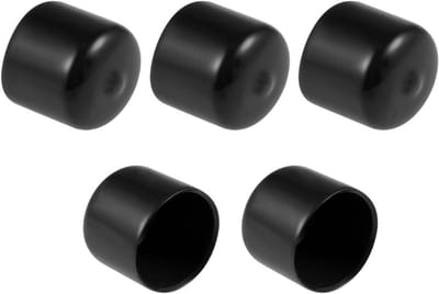 Ronde Eindkappen - Beschermdoppen Buis - Vloeren Beschermen - Flexibel Vinylmateriaal - 29 mm ID - Zwart