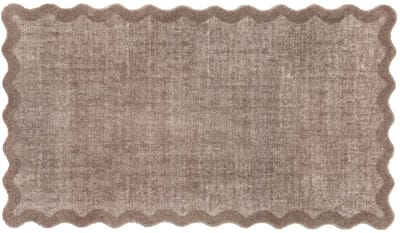 MD Entree - Design mat - Universal - Wave Border Taupe - Vloerkleed - Antislip - Machine wasbaar - 67 x 120 cm