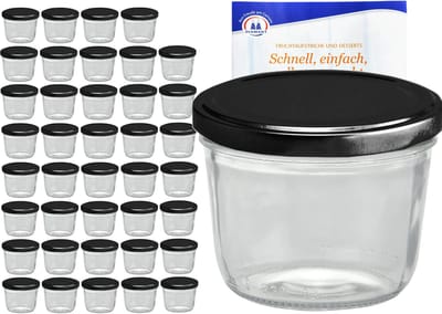 MamboCat Set van 40 bekers 230ml zwart deksel + receptenboekje