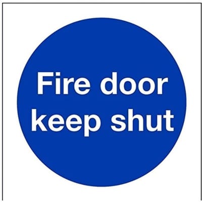 Veiligheidsbord - Branddeur bord - Brandveiligheid signaleren - Voldoet aan EN ISO 7010 - 80x80 mm - Blauw