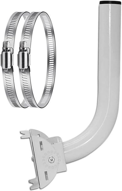 Metalen Beugel Draadloze Brug - Antenne Montage Bevestiging - Signaal Ontvangen - Zaagtand Antislip Ontwerp - Hoepel 20cm - Wit
