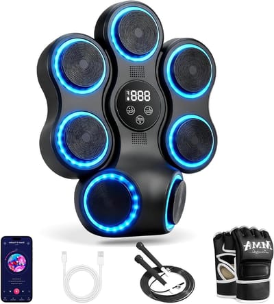 Muziek Boksmachine - Boksapparaat - Thuis Fitness - Verstelbare Snelheid - 48x39x11 cm