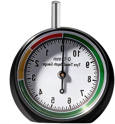 Bandenmeter Zinklegering - Profielmeter Banden - Bandenslijtage Controleren - Gemakkelijk Af te Lezen Schaal - 0-11 mm - Zwart