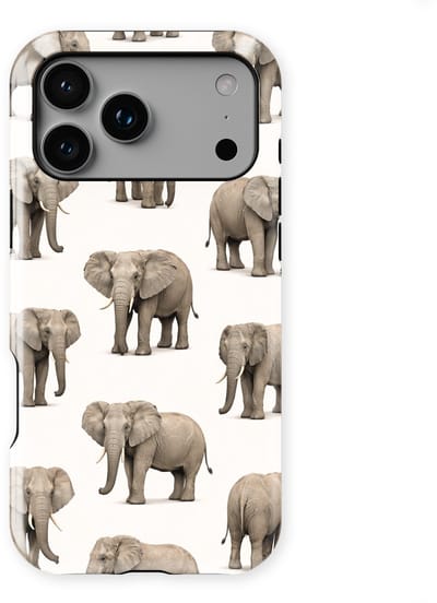 Safari Tough Case geschikt voor iPhone 17 Pro | Premium hoesje met Safari Dieren Design | Geschikt voor Mag | Dieren Print Backcover geschikt voor iPhone 17 Pro Olifant