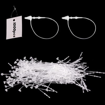 Dailygoods- Veiligheidsdraden 1000 stuks - Transparante Luspinnen - Kunststof Hangers - Etiketten - Prijskaartjes - Duurzaam PP-kunststof - Etiketdraad