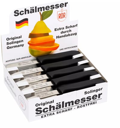 RÖR Solingen Schilmesje Recht – Kunststof Handvat – RVS Lemmet – 20 stuks in verkoopdisplay