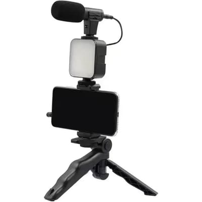 Mobiele statiefset met microfoon LED-invullicht handheld live-uitzending mini draagbare fotografie live-uitzending invullicht