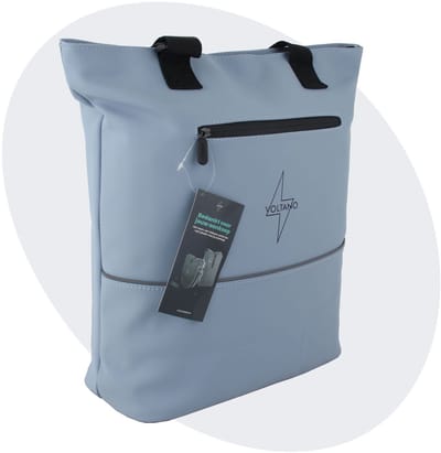 Voltano E-bike City Shopper Enkele Fietstas - Ice Blauw - 22 Liter - Laptopvak - 100% Waterdicht