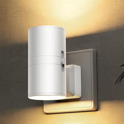 Verte Night Light - LED-Nachtlampje met Stekker – Dimbaar – Nachtlampje met Schemersensor – 3000K Warm Wit – Witte Wandlamp in Retrostijl voor de Slaapkamer – Kinderkamer – Gang – Witte Behuizing