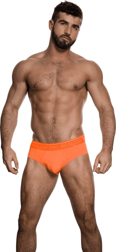 Garçon Brief Neon Orange - MAAT S - Heren Ondergoed - Slip voor Man - Mannen Brief