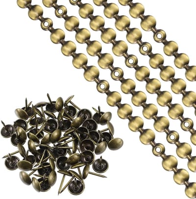 Bekleedde Spijkers Set - Decoratieve Siernagels - Meubels Verfraaien - Glanzende Afwerking - 1 Meter Lengte - Brons