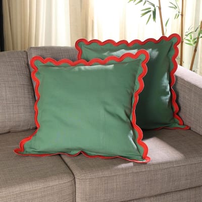 Kussenhoezen Set - Decoratieve Hoezen - Woonkamer Aankleden - Verborgen Rits - 45x45 cm - Mistletoe Groen