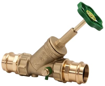 Schlösser Armaturen JS Vrijstroomventiel, met persaansluiting (binnendraad), met aftapping, met stijgende spindel, DN40, persdiameter 42mm, DVGW gekeurd, 0015184200001
