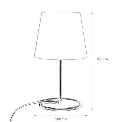Licht-Erlebnisse - Gina - Tafellamp - E14 - van - Metaal stof - in - Mat nikkel grijs