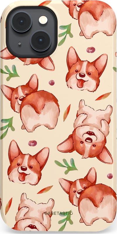 Casetastic Hoesje Geschikt voor Apple iPhone 14 Plus Magsafe - Stijlvolle Beschermende Duo-layer Case - Corgipootjes