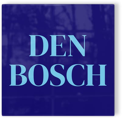 Tegeltje Den Bosch - donkerblauw lichtblauw - tegeltje stad - tegeltje met tekst