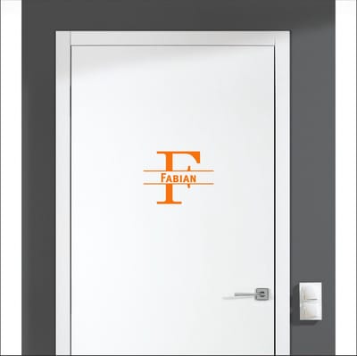 Deursticker Met Naam -  Fabian - Oranje