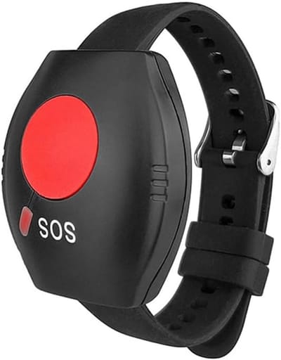 Noodknop Horloge - Draagbare Zender - Hulp Aanvragen - Draadloze Bediening - 13 x 5 x 3 cm - Zwart