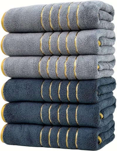 Livano Handdoeken Set - Hotelkwaliteit - Handdoek - Towel - Donkergrijs & Lichtgrijs - 6 Stuks