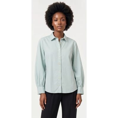 Brooks Brothers Balloon Sleeve Shirt Cotton Sage Größe: XS | Longsleeves Outlet | Damen | Grün