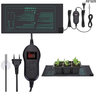 RFWR® Verwarmingsmat voor Zaailingen met Thermostaat en NTC-sonde - Waterdicht en Ideaal voor Kamerplanten