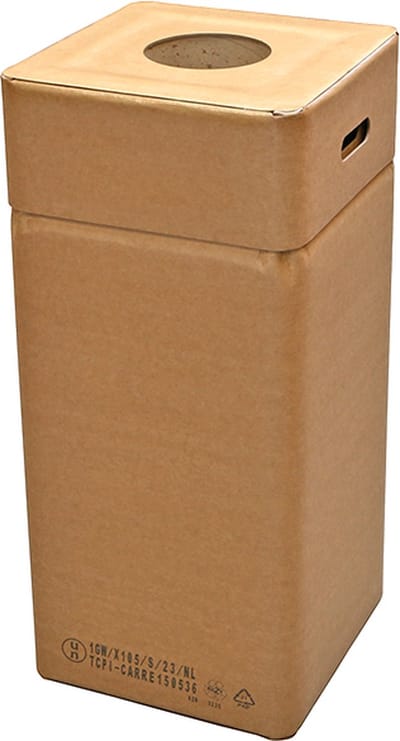 Vlamdovende afvalbak van karton 105 liter