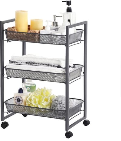 MIRA Home - Keukentrolley - Keukenrek - Trolley - Keuken - Keukenkast - Opbergrek - Serveerwagen - Metaal - 42x26x62
