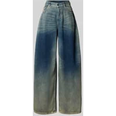 High waist wide leg jeans met kleurverloop