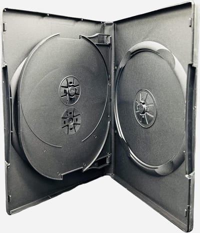 25 x 14mm Black 4 Disc DVD Case - Pack of 25 with Dragon Trading Brand