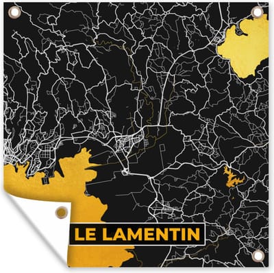 Tuin poster Stadskaart – Frankrijk – Kaart – Le Lamentin – Plattegrond - 200x200 cm - Tuindoek