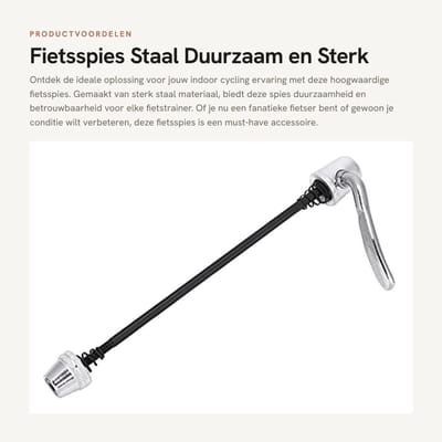 Dailygoods- Achteras Roestvrij Staal - Fietsspies - Compact - Sterk - Duurzaam - 165 mm Lengte