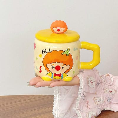Meisjes Verjaardagscadeau Clown Mok Keramische Kop Hooguitziende Koppels Cadeauset voor Beste Vriend 401-500ml