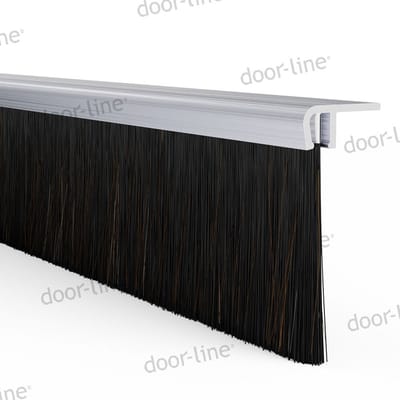 Stripborstel met F-profiel | Voor afdichting van kieren, haaks profiel 90 | Lengte: 1000 mm | Zichtbare haarlengte: 40 mm | Totale hoogte: 47,5 mm