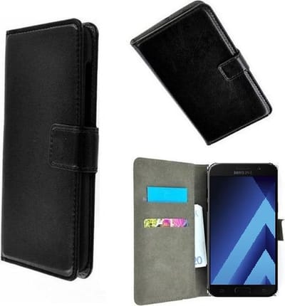 Zwart Wallet Bookcase P Hoesje Geschikt voor Samsung Galaxy A3 2017