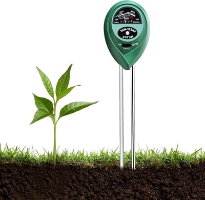 Bodemtester 3-in-1 - Grondmeter Vochtigheid - Planten Verzorgen - Nauwkeurig Meten - 15 x 10 x 3 cm - Zwart
