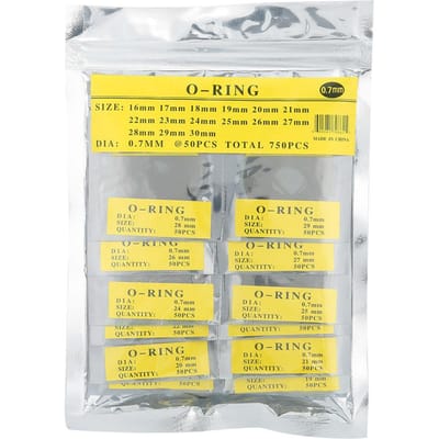 750 stuks 0,7 mm Waterdichte Ronde Horlogepakkingen O-ring Rubberen Afdichtingsringen Horlogeaccessoire yellow