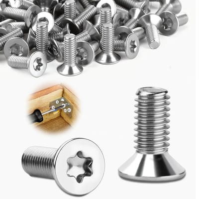 Allecto Plus - Pack van 30 platte schroeven M5 x 16 mm RVS A2 V2A met Torx-aandrijving voor houtbewerking