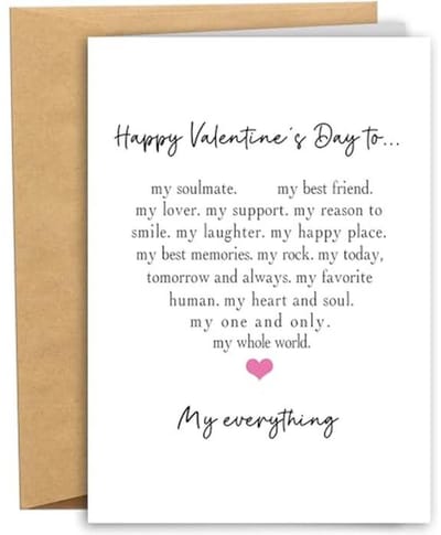 Romantische Valentijnsdag kaart voor hem of haar - Gelukkige Valentijnsdag kaart voor liefdevolle momenten